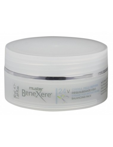24V


Benexere.

Crema pelli impure riequilibrante viso con Estratto di Iris, Vitamina F ed Oligoelementi.

50ml.